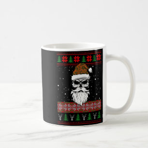 Taza De Café Suéter feo de Navidad con cráneo de Santa camuflaj