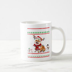 Taza De Café Suéter feo de Navidad Corgi divertido amante de lo