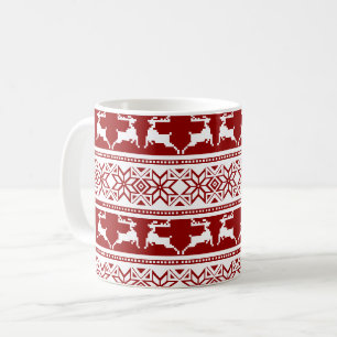 Taza De Café Suéter feo de Navidad Reno