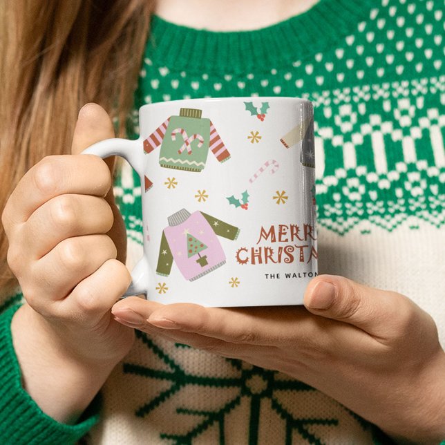 Taza De Café Suéter feo de Navidad Retro (Subido por el creador)