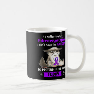 Taza De Café Sufecto De Fibromialgia Gato Divertido De Concienc