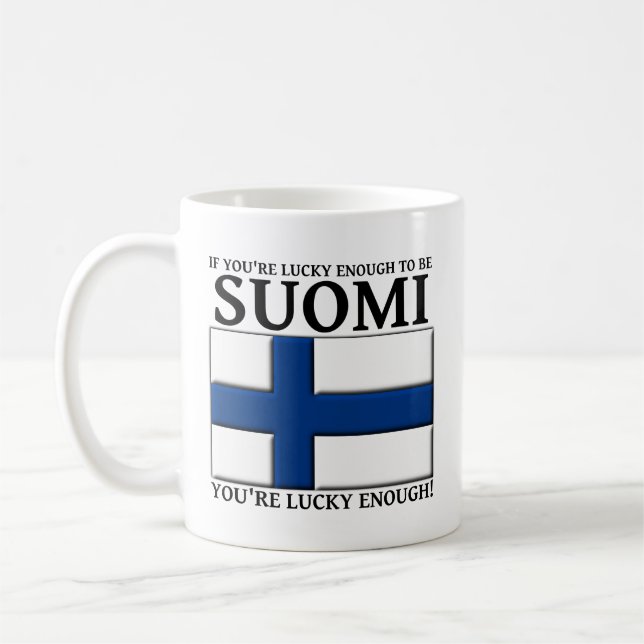 Taza De Café Suficientemente Afortunado Como Suomi Finlandés Mu (Izquierda)