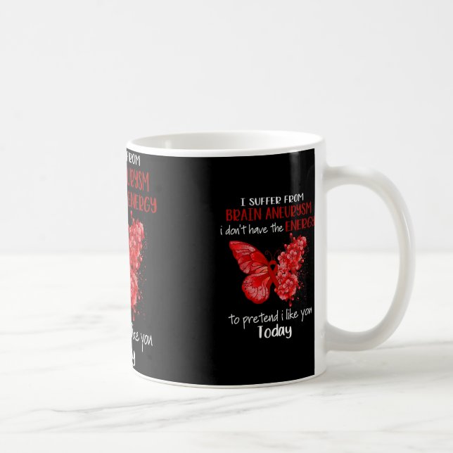 Taza De Café Sufro De Neuralismo Cerebral Conciencia Mariposa B (Derecha)