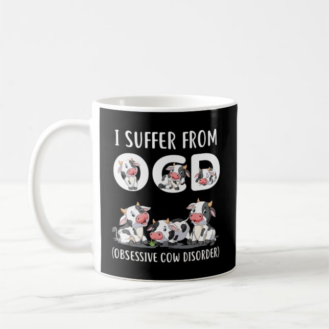 Taza De Café Sufro De Una Vaca Obsesiva Para El Trastorno De La (Izquierda)