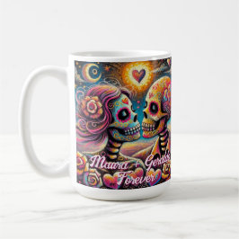Taza De Café Sugar Skulls in Love Chalk Pastel Personalized