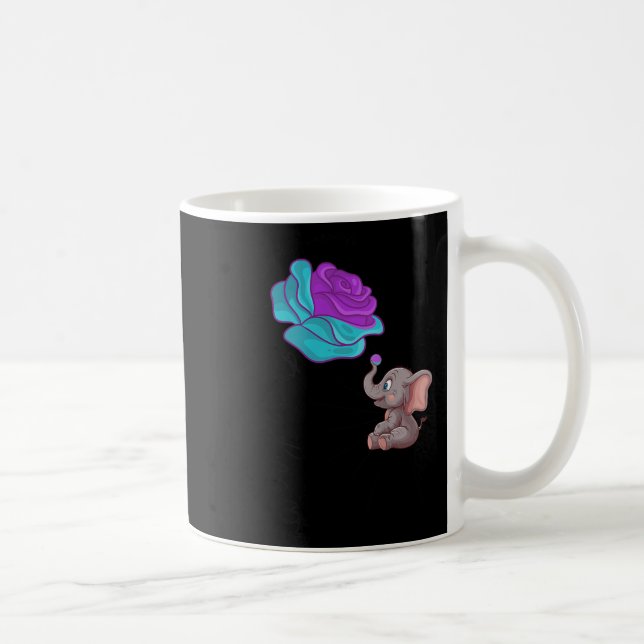 Taza De Café Suicide Awareness Flower Elephant Ribbon Graphic  (Derecha)
