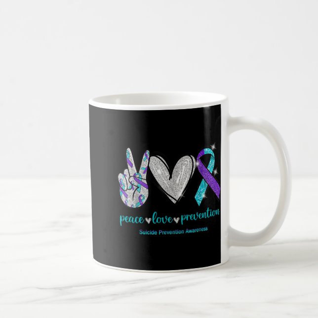 Taza De Café Suicide Awareness Peace Love Prevention 1  (Derecha)