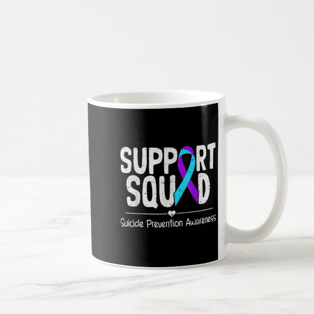 Taza De Café Suicide Awareness Teal &amp; Purple Ribbon Suprt M (Derecha)