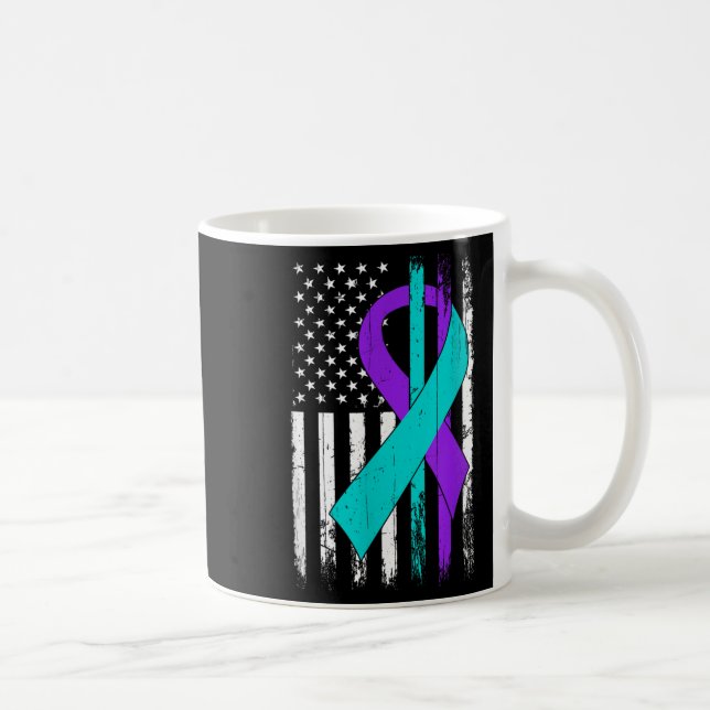 Taza De Café Suicide Prevention Awareness American Flag  (Derecha)