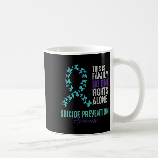Taza De Café Suicide Prevention Awareness Butterfly Teal Purple (Derecha)
