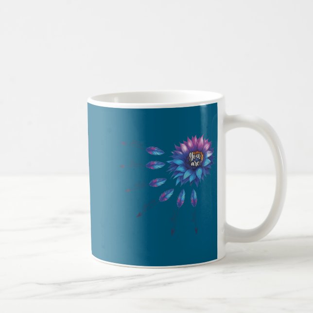 Taza De Café Suicide Prevention Awareness Sunflower You Are 988 (Derecha)