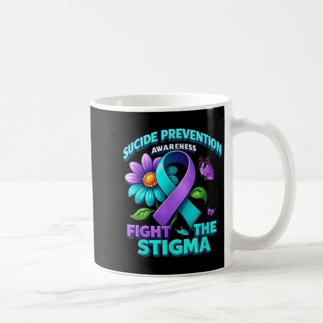 Taza De Café Suicide Prevention Suprt Fight Stigma Suicide Awar (Derecha)