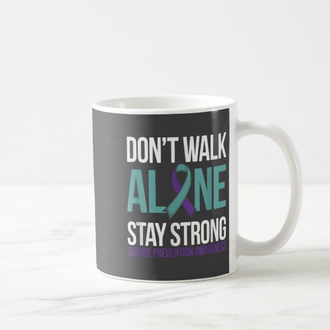 Taza De Café Suicide Prevention Teal Purple Ribbon Suprt  (Derecha)