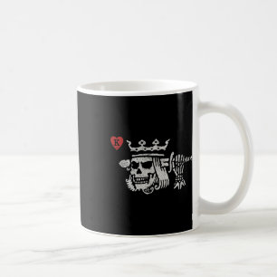 Taza De Café Suicidio Rey de Corazón Calavera usando póquer de 