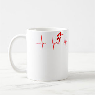 Taza De Café Suiza Fútbol Bandera Suiza Latido Del Corazón Ekg 