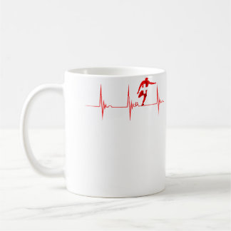 Taza De Café Suiza Fútbol Bandera Suiza Latido Del Corazón Ekg