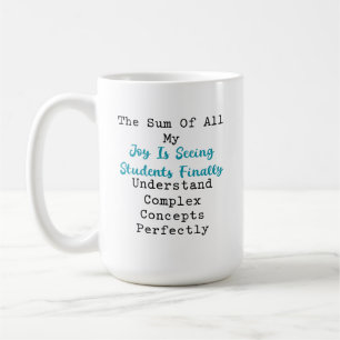 Taza De Café Suma de Alegría Estudiantes Entienden Matemáticas 