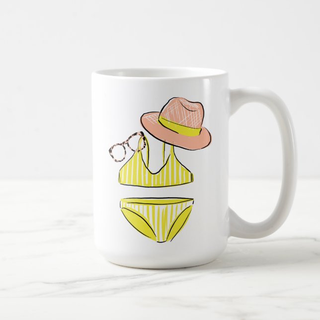 Taza De Café Sumerja el sol - traje de baño amarillo (Derecha)