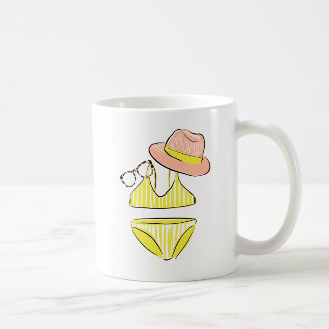 Taza De Café Sumerja el sol - traje de baño amarillo (Derecha)