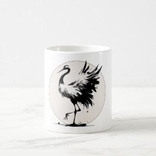 Taza De Café Sumi-e Crane Mug