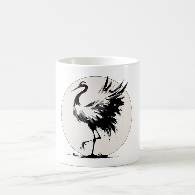 Taza De Café Sumi-e Crane Mug (Centro)