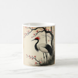 Taza De Café Sumi-E Red-Crowned Crane Mug