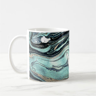 Taza De Café Suminagashi, arte marbling japonés.