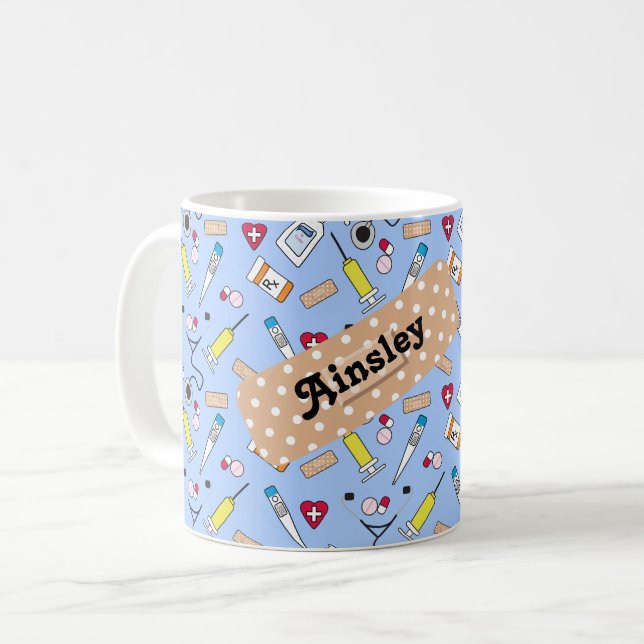 Taza De Café Suministros de médica y enfermero personalizados (Anverso izquierdo)