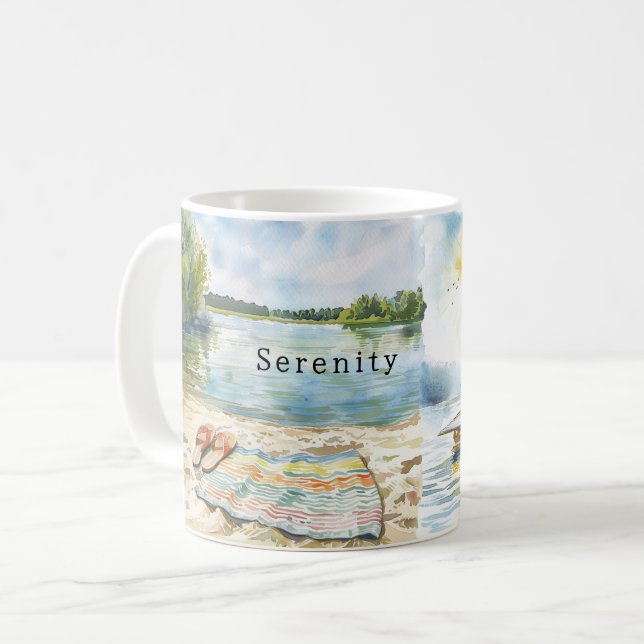 Taza De Café Summer Lake Serenity (Anverso izquierdo)
