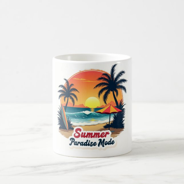 Taza De Café Summer Paradise Mode Retro Beach Mug (Centro)
