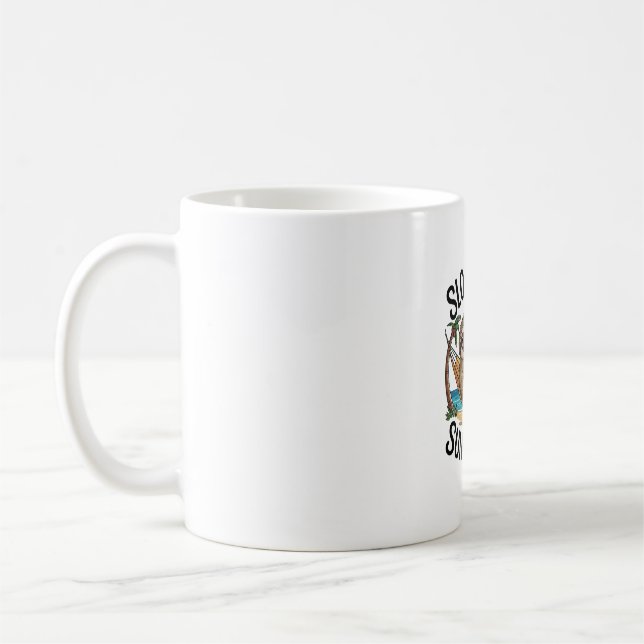 Taza De Café Summer Vibes Sloth Funny Lazy Float (Izquierda)
