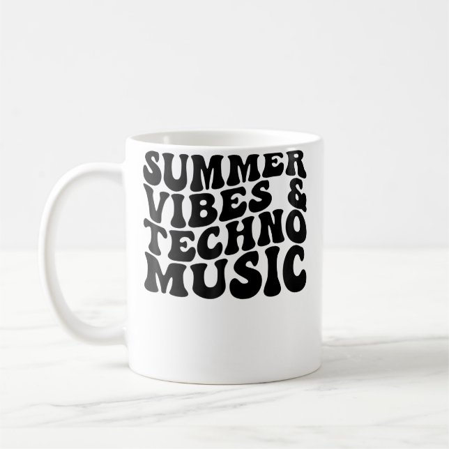 Taza De Café Summer Vibes Techno Music Edm Rave Beach (Izquierda)