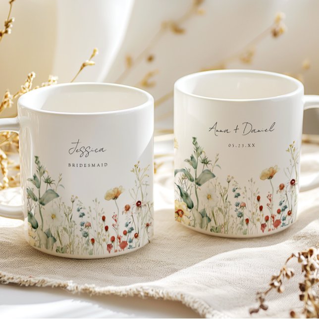 Taza De Café Summer Wildflower Field Bridesmaid Wedding Favor (Subido por el creador)