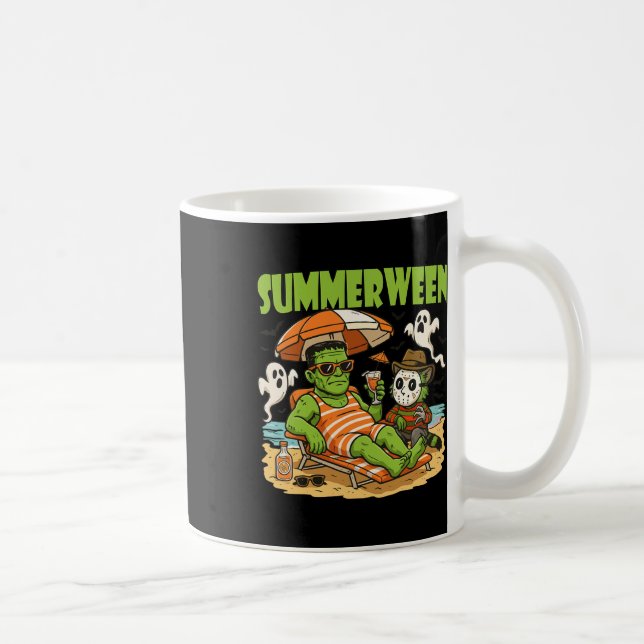 Taza De Café Summerween Funny Horror Characters Halloween On (Derecha)