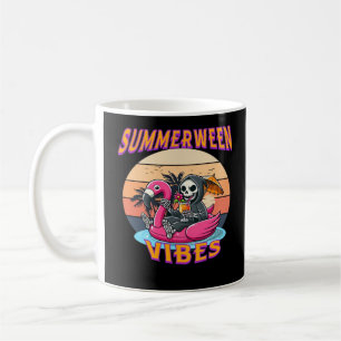 Taza De Café Summerween Vibes Grim Reaper Flamingo Floor Retro