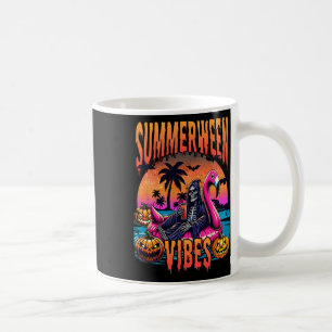 Taza De Café Summerween Vibes Halloween Summer Vacation Skeleto
