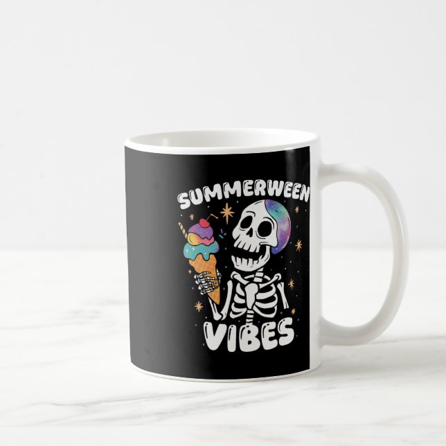 Taza De Café Summerween Vibes Skeleton Ice Cream Art Hal de ver (Derecha)