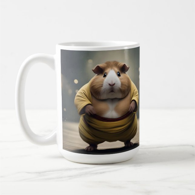 Taza De Café "Sumo Squeakdown: El Poderoso Luchador de Cuy" (Izquierda)