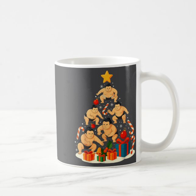Taza De Café Sumo Wrestling Japanese Sumo Wrestler Christmas Tr (Derecha)