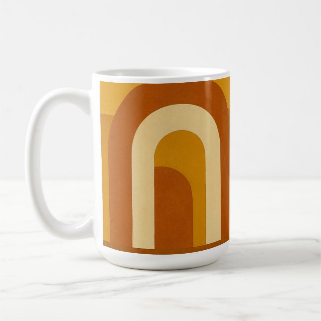 Taza De Café Sun & Arches Mid Century Modern Geometric Design (Izquierda)