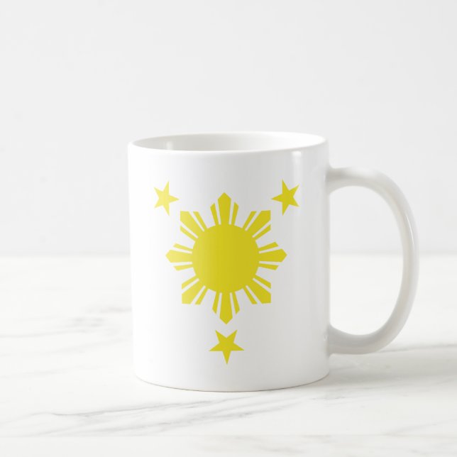 Taza De Café Sun básico filipino y estrellas - amarillo (Derecha)