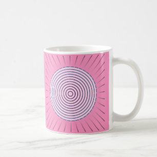 Taza De Café Sunburst geométrico moderno - Tonos rosados