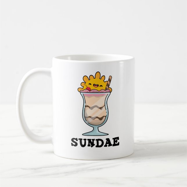 Taza De Café Sundae Funny Sunday Ice Cream Pun (Izquierda)