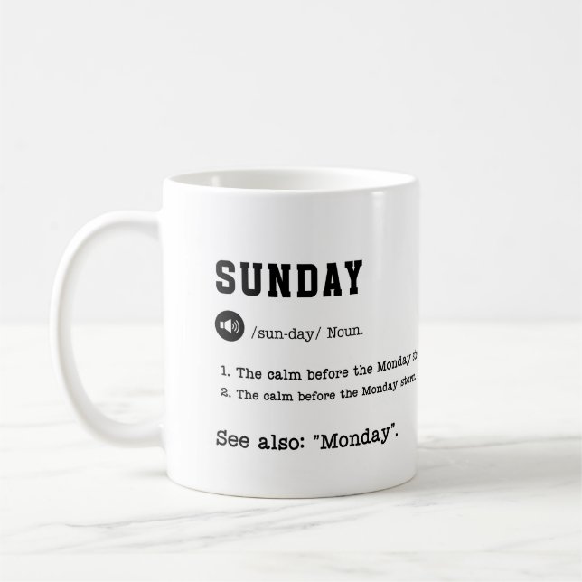 Taza De Café SUNDAY Mug - Divertido fin de semana termina Mug (Izquierda)