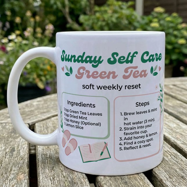 Taza De Café Sunday Reset Green Tea Calm Ritual (Subido por el creador)