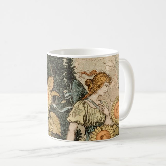 Taza De Café Sunflower Art Nouveau Garden Grasset Mujer (Anverso derecho)