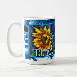 Taza De Café Sunflower at Night Flower Floral Personalized