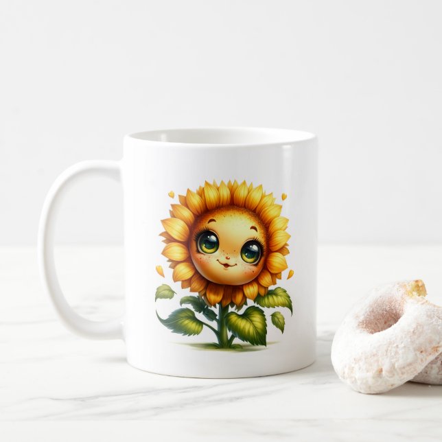 Taza De Café Sunflower Cutie  (Con donut)