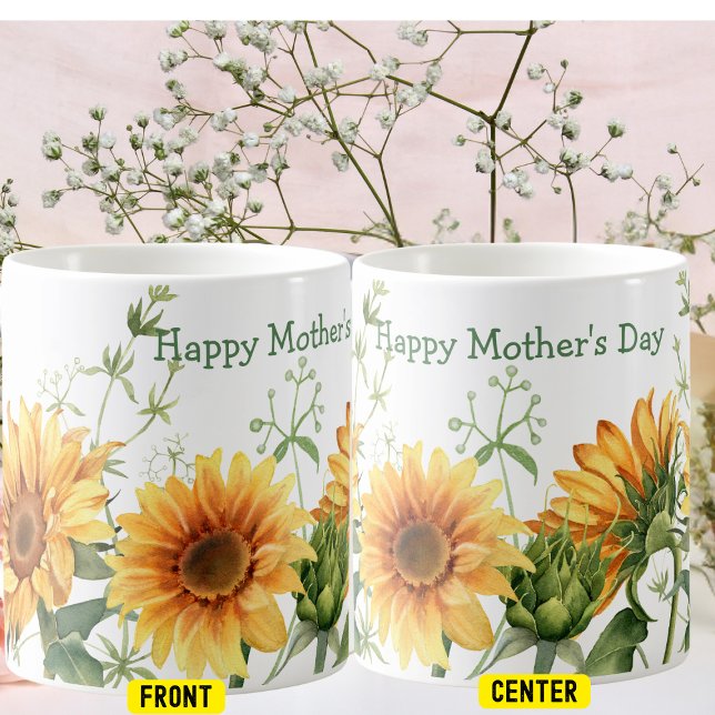 Taza De Café Sunflower Feliz Día de la Madre café Mug (Subido por el creador)