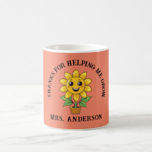Taza De Café Sunflower gracias por ayudarme a hacer profesor